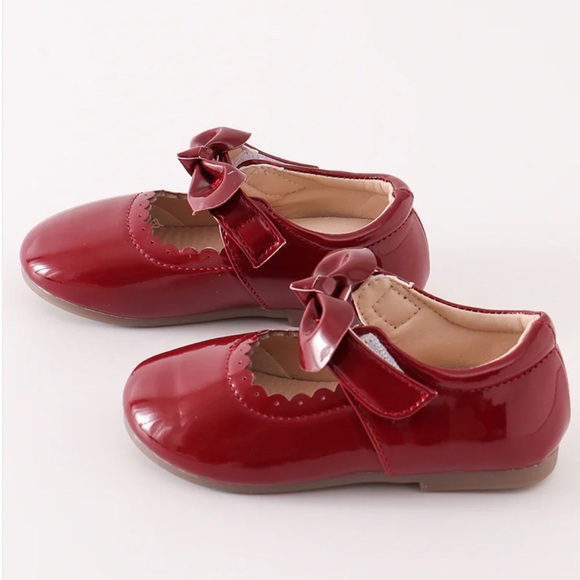 Boutique Abby & Evie Little girls Maroon Patent Mary Jane Party Shoes US 6-13 - Picture 6 of 7